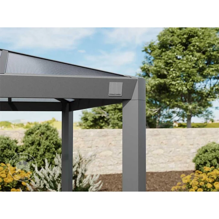 PRIMEYARD Gartenpavillon 4x4 m mit Polycarbonatdach - Hardtop Pavillon ohne Seitenteile – Bild 8