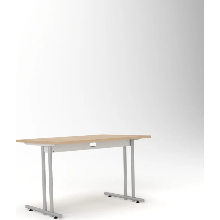 Rheinland Möbel Statio Schreibtisch 120x80 cm höhenverstellbar ±10 mm in Eiche – ergonomischer Bürotisch für Homeoffice & Büro, gerader Fuß, Kabelwanne, einfache Montage, FSC® zertifiziert