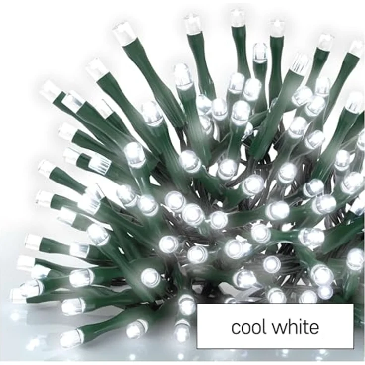 EMOS LED-Eisregen Lichterkette, 10m Weihnachtslichterkette + 5m Zuleitung, 600 LEDs, 8 Lichtmodi, Netzteil mit Timer 6h/18h, IP44 für Innen und Außen, Kaltweiß – Bild 2