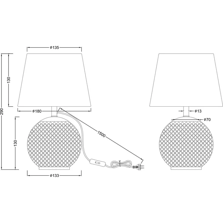 TRIO Leuchten Schreibtischlampe JONNA, Tischlampe mit beleuchtetem Glasfuß und Samt Schirm exkl 2xE14, Ein-/Ausschalter, Leuchtmittel wechselbar, warmweiß - kaltweiß, Leuchtmittel wechselbar max 10W, Schnurschalter Höhe 29cm Ø 18cm – Bild 7