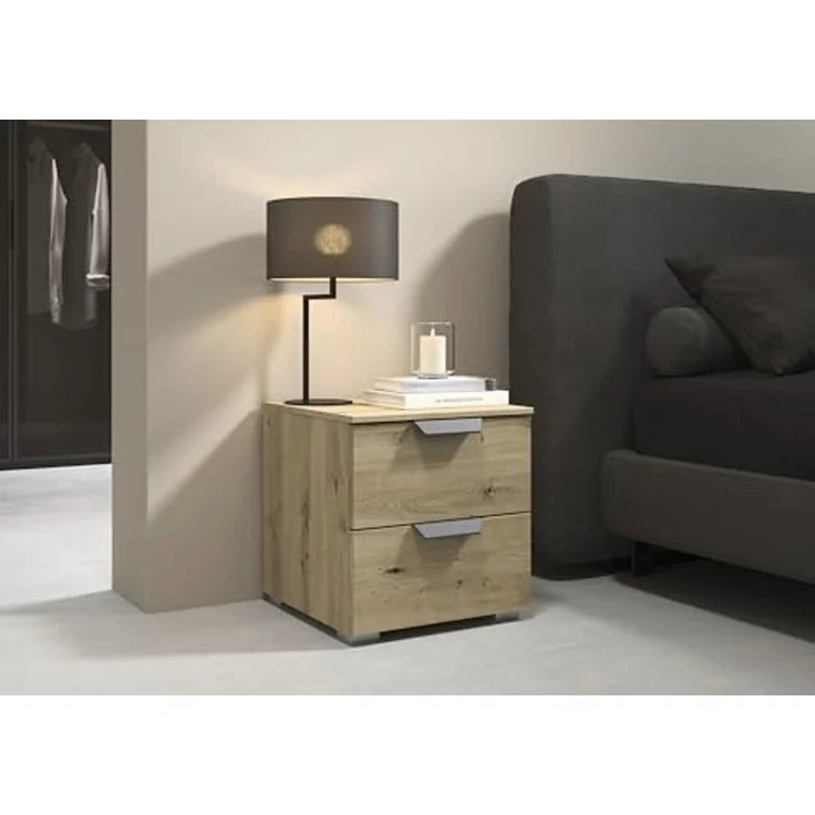 rauch Aditio Box, Nachttisch, 2 Schubladen, mit Softclose-Funktion, Farbe Eiche Artisan, BxHxT 40x42x42cm – Bild 2