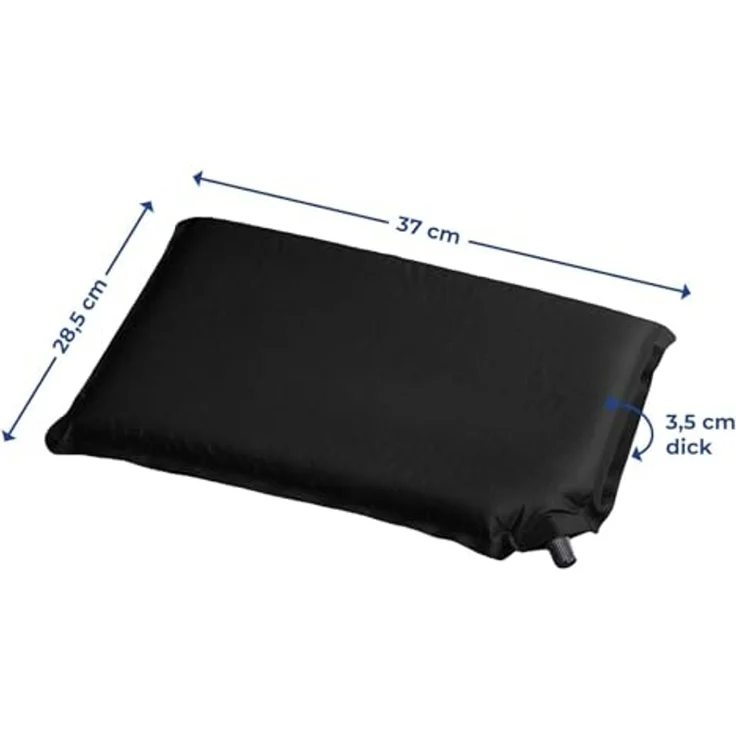HAC24 Reisekissen Outdoor Sitzkissen Camping Kissen Sitzunterlage Stadionkissen, 2-tlg, Schwarz selbstaufblasend 37 x 28,5 cm – Bild 3
