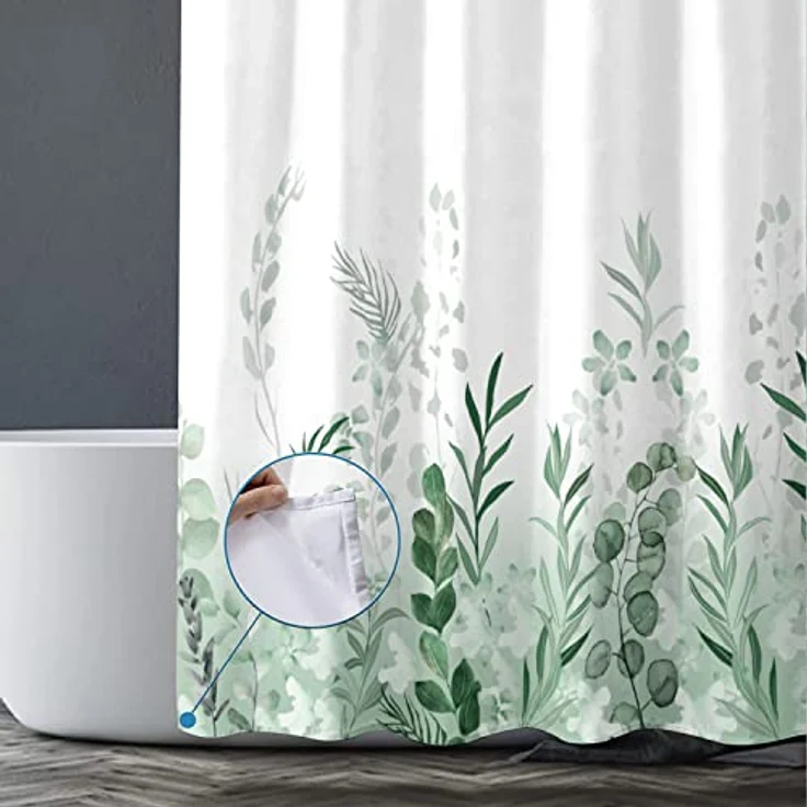 M&W DAS DESIGN Duschvorhang Shower curtains Anti schimmel Waschbar ​​180x200 Duschvorhang grün – Bild 5