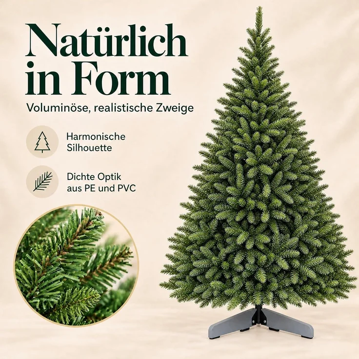 Relaxdays Künstlicher Weihnachtsbaum Nordmanntanne – Bild 5