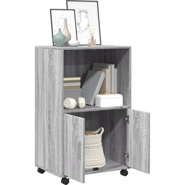 vidaXL Rollschrank Grau Sonoma 55x40x91 cm Holzwerkstoff 853187 – Bild 2