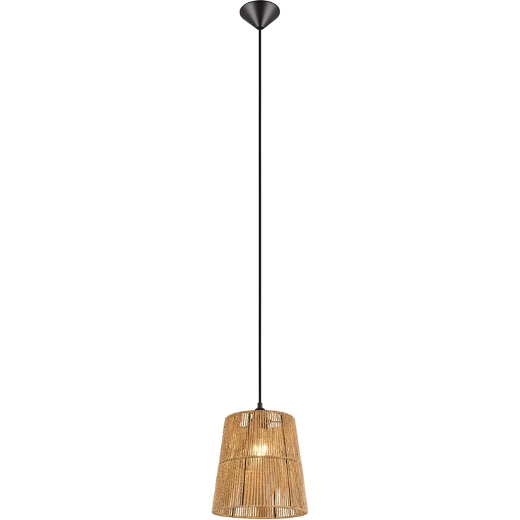 Kleine LED Pendelleuchte 1-flammig mit Lampenschirm aus Papiergarn, Ø 24cm – Bild 2