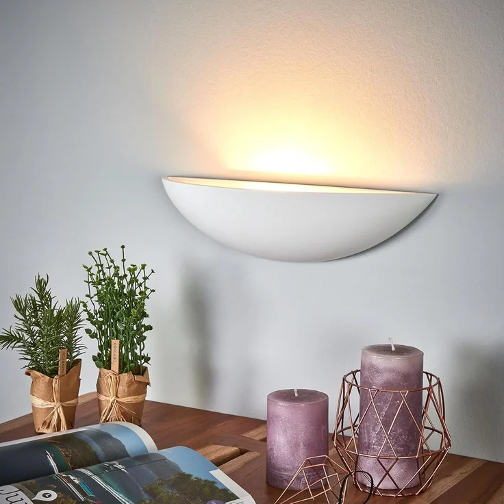 Lindby Wandleuchte Guilia, Gips Weiß IP20, 1 x 40 W – Bild 3