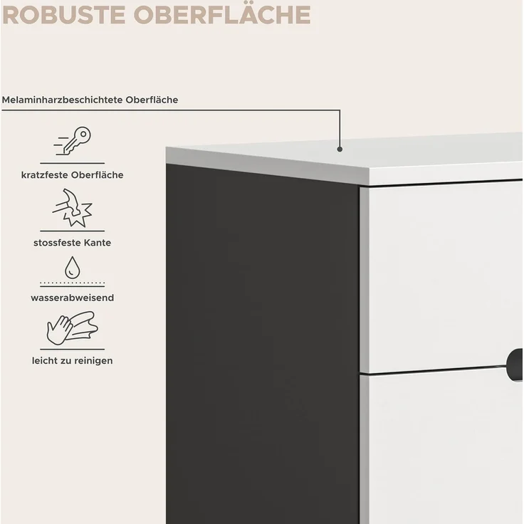 Schuhkommode (B/H/T: 120x94x37 cm) in weiß Nachbildung – Bild 7