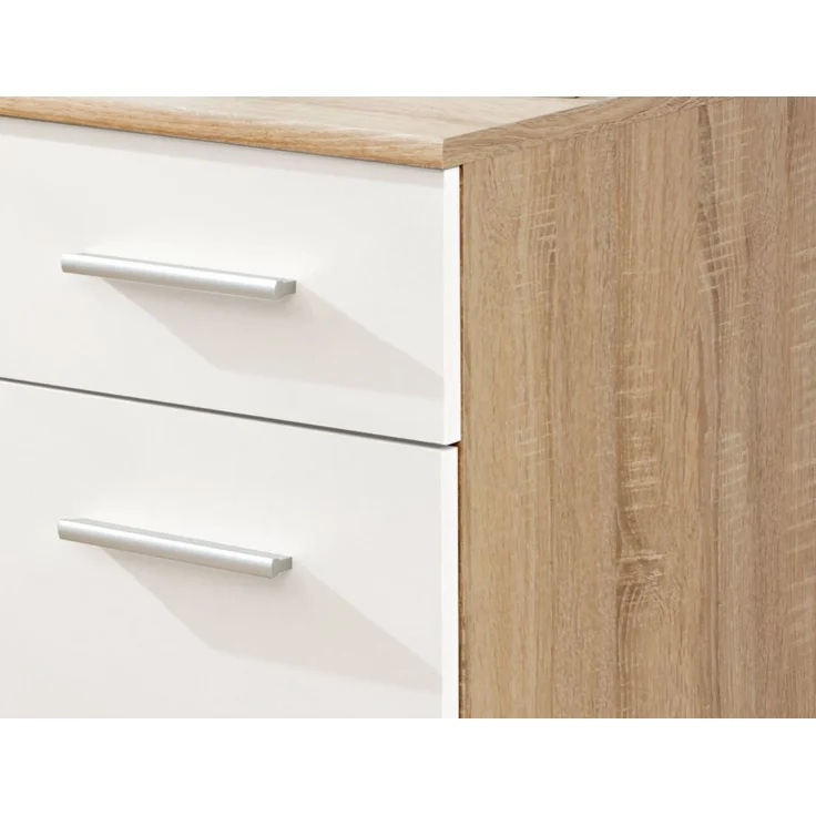 Schreibtisch Superior in weiß und Eiche 104 cm – Bild 4