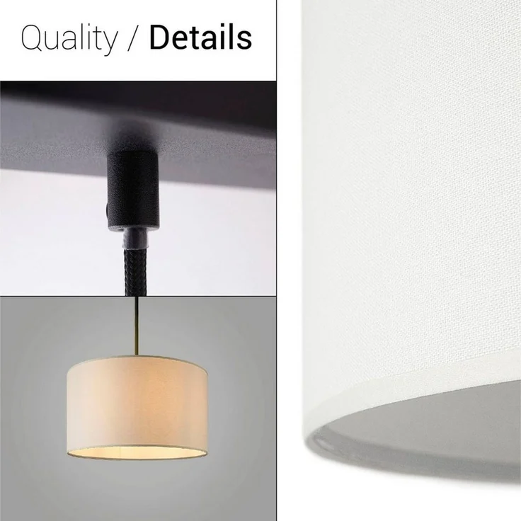 Paco Home Pendelleuchte HUGO CANVAS UNI COLOR, ohne Leuchtmittel, Pendelleuchte Wohnzimmer Hängelampe Esszimmer Lampenschirm E27 Uni – Bild 2