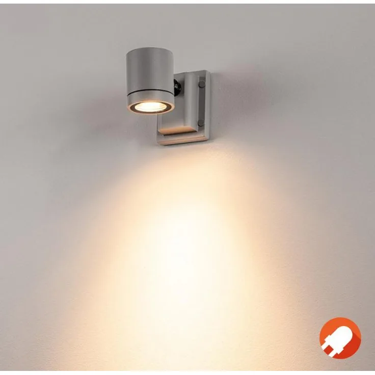 SLV No. 233104 NEW MYRA WALL Wandleuchte silbergrau GU10 max. 50W IP55