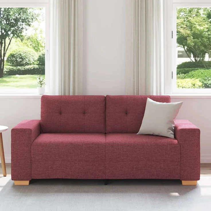 vidaXL Loveseat-Sofa Weinrot 140 cm Stoff 4105081 – Bild 2