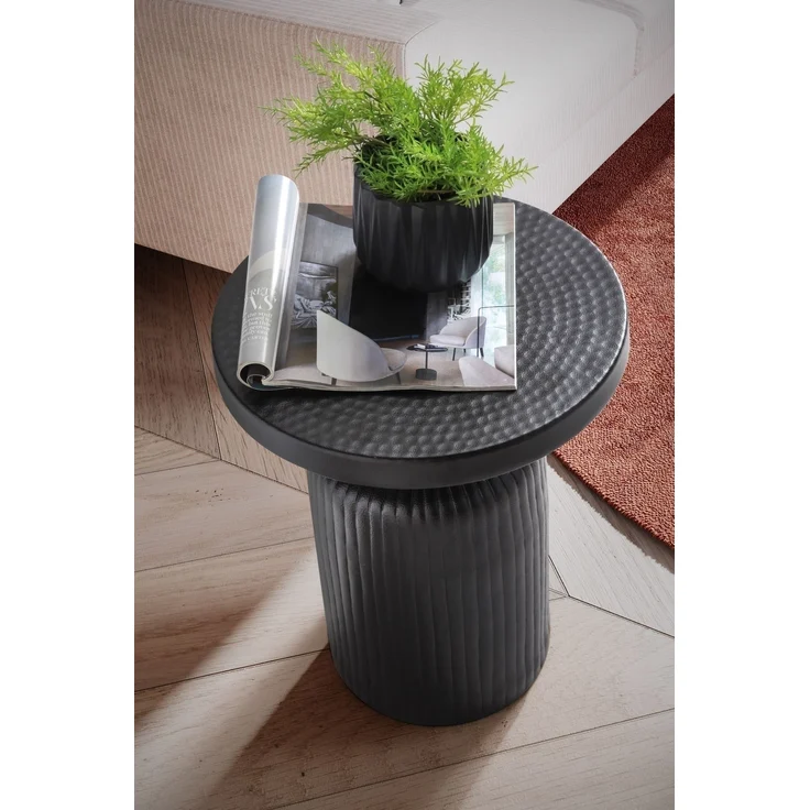 Beistelltisch Metall Schwarz Sofatisch 40x40x50cm Wohnzimmertisch Rund – Bild 6