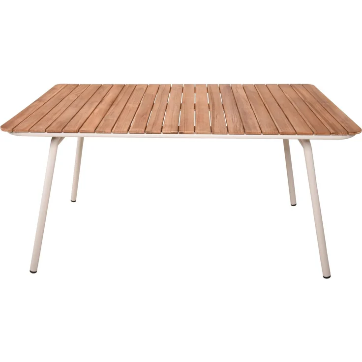Garden Pleasure Gartentisch Tisch CARMEL mit schöner Teakholzplatte Weiß 150x90x75 cm – Bild 2