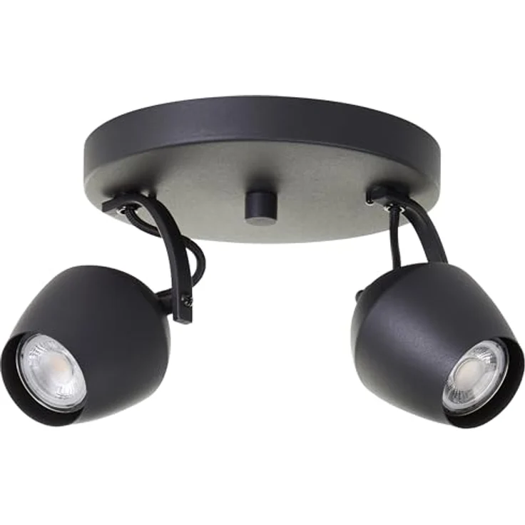 BRILLIANT LED Deckenspot Schwarz, Deckenlampe mit 2x GU10 LED Leuchtmitteln, 700 Lumen, 3000 Kelvin Warmweiß für Flur, Schlafzimmer & Wohnzimmer – Bild 2
