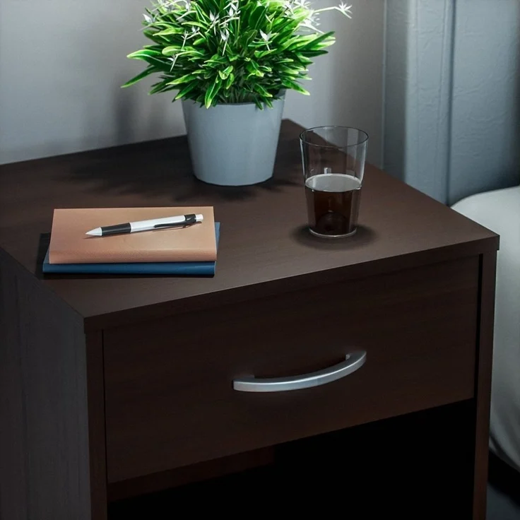 Casaria Nachttisch Hamburg (1-St), mit Schublade 50x40x35cm Holz Modern Offen Boxspringbett Schlafzimmer – Bild 3