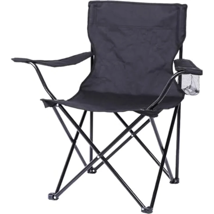 Sunnydays Campingstuhl Klappstuhl Armlehnstuhl Faltstuhl 25236 schwarz – Bild 2
