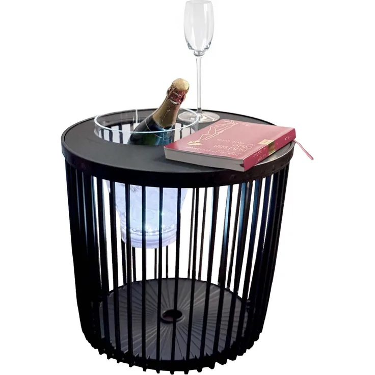 COOTAB Cooler Table COPENHAGEN 4-in-1 Loungetisch mit Acryl-Weinkühler