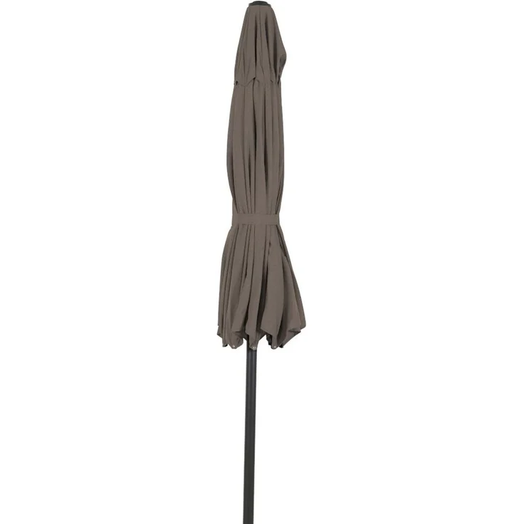 SIENA GARDEN Bosco Mittelstockschirm anthrazit/taupe Ø 300 cm Gestell Aluminium anthrazit, Bezug 100% Polyester, 280g/m² in taupe-meliert, UPF 50+ – Bild 4