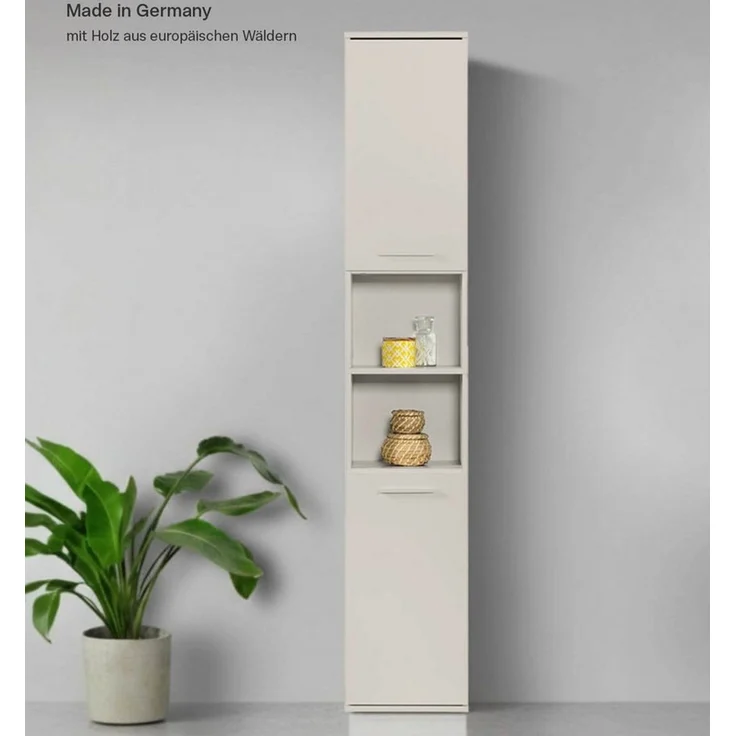 mokebo Hochschrank Der Kapitän (180x33x34 cm, in Kaschmir, mit 5 Einlegeböden) hoher Badschrank, Badezimmerschrank, Badregal in Beige Grau – Bild 2