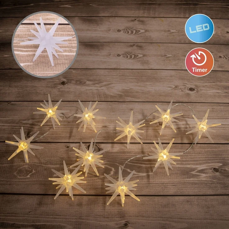 Lichterkette Outdoor Weihnachten 3D Sterne Weihnachtslichterkette Weiß 5288826 – Bild 6