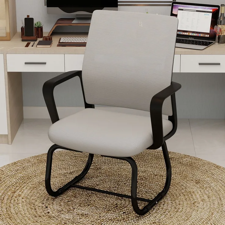 Minimalist Modern Office Chair – Metal Frame, Soft & Comfortable, Home & Office Use, Multiple Colors Available--Grau + Schwarz--45x55x90cm--YOUDENOVA