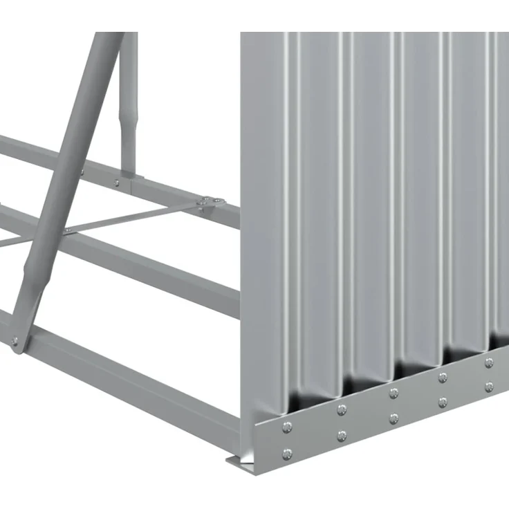 vidaXL Kaminholzunterstand Silbern 234x45x100 cm Verzinkter Stahl 364595 – Bild 4