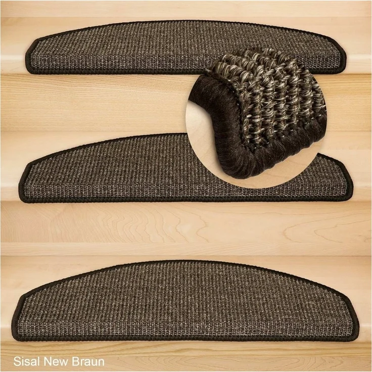 Metzker® Stufenmatte Stufenmatten Sisal New Halbrund Braun 14 Stück, halbrund, Höhe: 6 mm, Naturprodukt – Bild 5