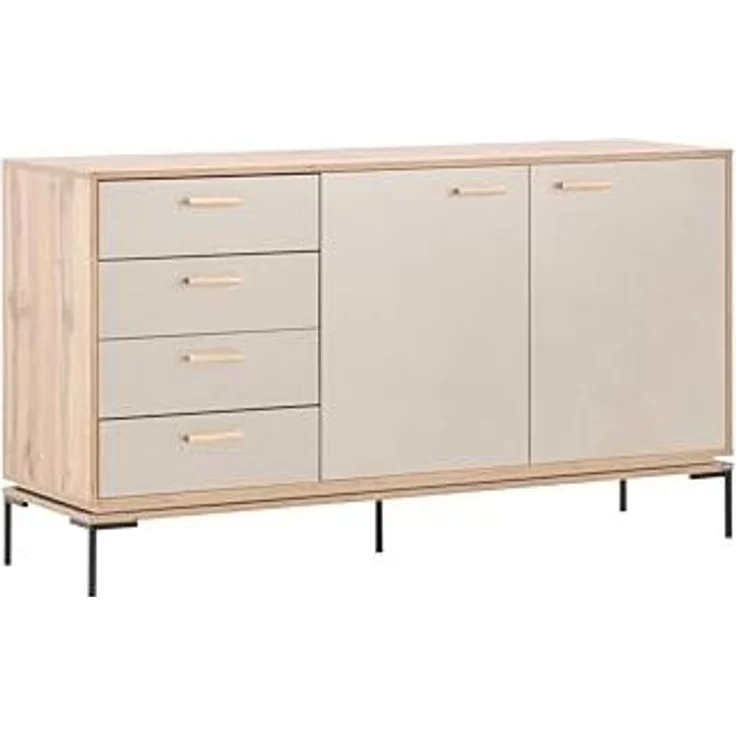 Schildmeyer Looks by Wolfgang Joop Sideboard, Eiche Landhaus mit cremebeige, Holzwerkstoff, 154.6 x 45 x 85.7 cm, 701821 – Bild 1