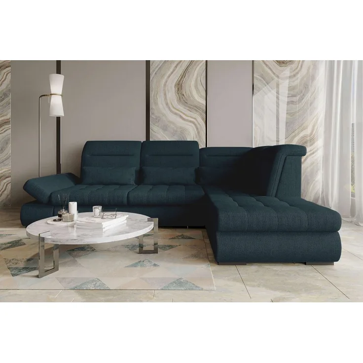 99rooms Ecksofa Toscana, Sofa L-Form, Eckcouch, Bettfunktion, Rundumbezug aus gepolstertem Velours VOGUE