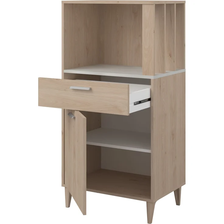 Mehrzweckschrank-Set >Gala 1< (2-teilig) Jackson Eiche Dekor, Beton Optik, Buffet + Beistellschrank – Bild 6