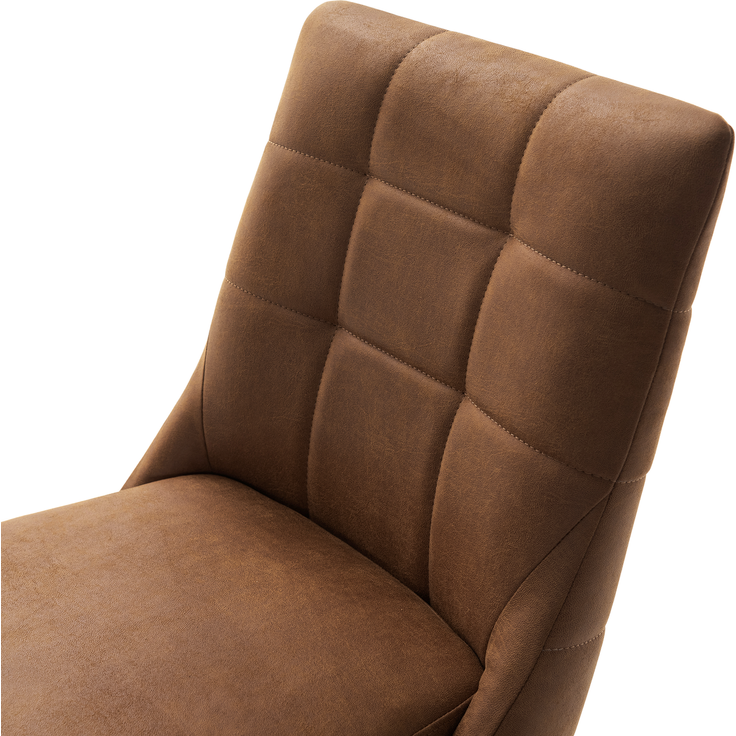 Wohn Schick WINSTON Drehstuhl, cognac,Gestell: Mattschwarz lackiert,Luxus-Komfortsitz, 360° drehbar, - H 88 cm x T 66 cm x B 48 cm – Bild 7