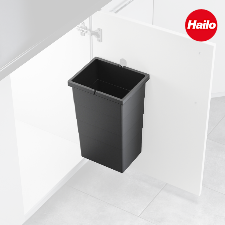 Hailo Inneneimer 1129919 dunkelgrau 10 Liter 226 x 156 x 350 2 Henkel – Bild 4
