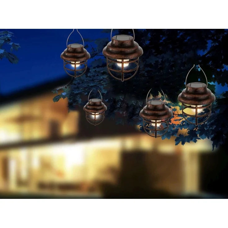 Solarleuchte Garten 3er Set Laterne zum Hängen Solarlampe Außen Leuchte Solar – Bild 3