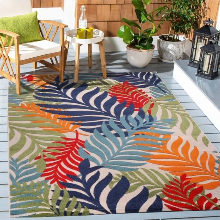 Sanat Teppich Floral Outdoor, rechteckig, Höhe: 6 mm, In- und Outdoor geeignet, florales Design, Balkon, Terasse – Bild 4