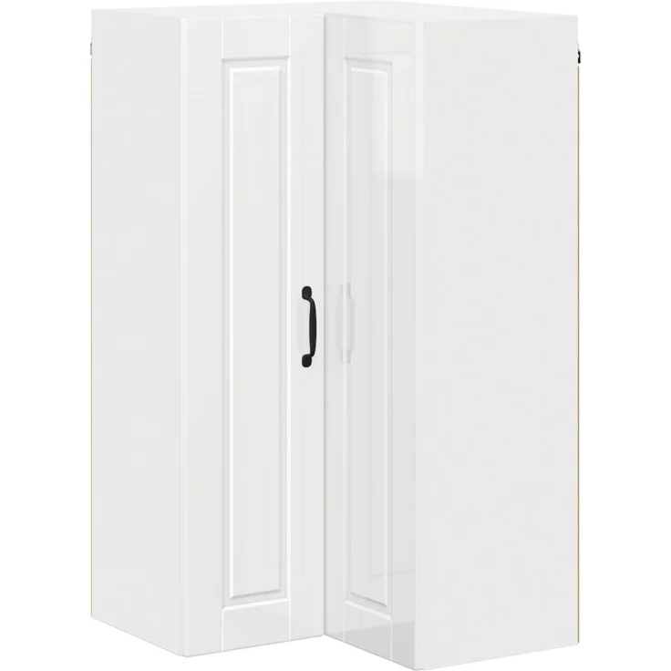 vidaXL Wand-Eckschrank PORTO Hochglanz-Weiß 57 x 57 x 100 cm 885519 – Bild 2