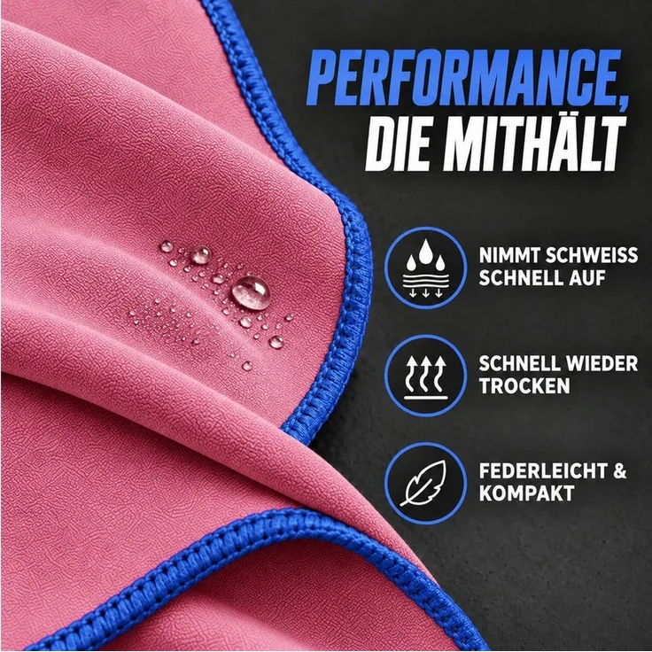 NirvanaShape Sporthandtuch NirvanaShape Mikrofaser Fitnesshandtuch mit Ecktasche und Knöpfen, saugfähig, leicht, schnelltrocknend, für Reisen, Fitness, Yoga, Sauna – Bild 4