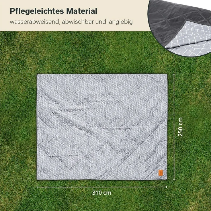 Skandika Zeltteppiche Bredal, 250 x 310 cm, Universell, 2,2 kg, mit Softtouch- Polyester, wetterfest & wasserdicht, mit Tragegurt – Bild 2