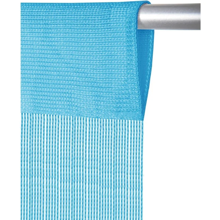 Fadenvorhang mit Stangendurchzug, individuell kürzbare Gardine, moderner und eleganter Dekorationsartikel in vielen Farben und Ausführungen Stangendurchzug Hiimmelblau 140x250 cm – Bild 1