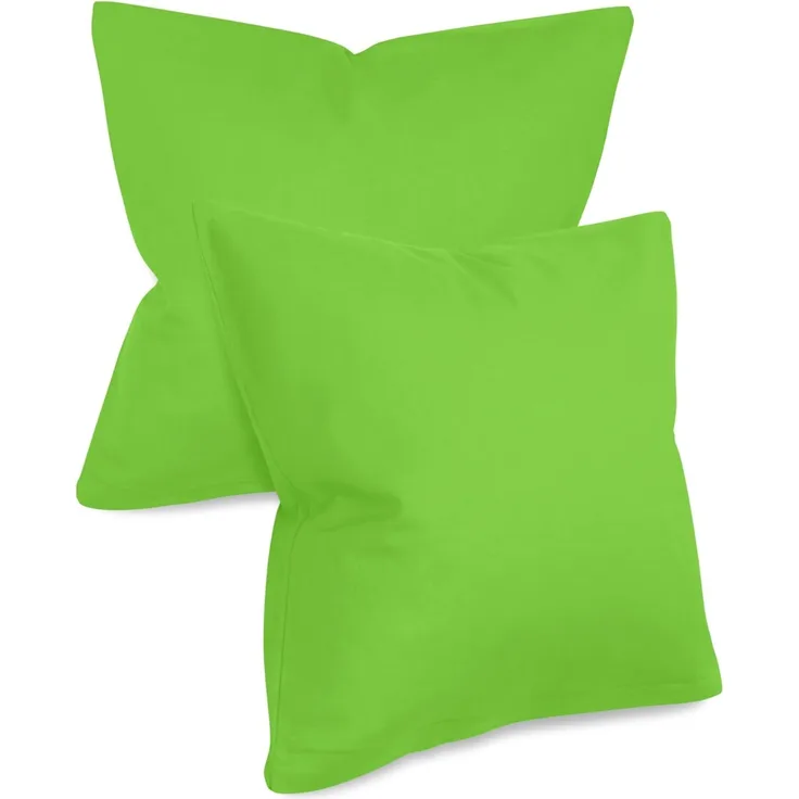 npluseins unifarbene Kissenbezüge im Doppelpack und dezentem Design 1154. 1498, ca. 40x40 cm, Apfel