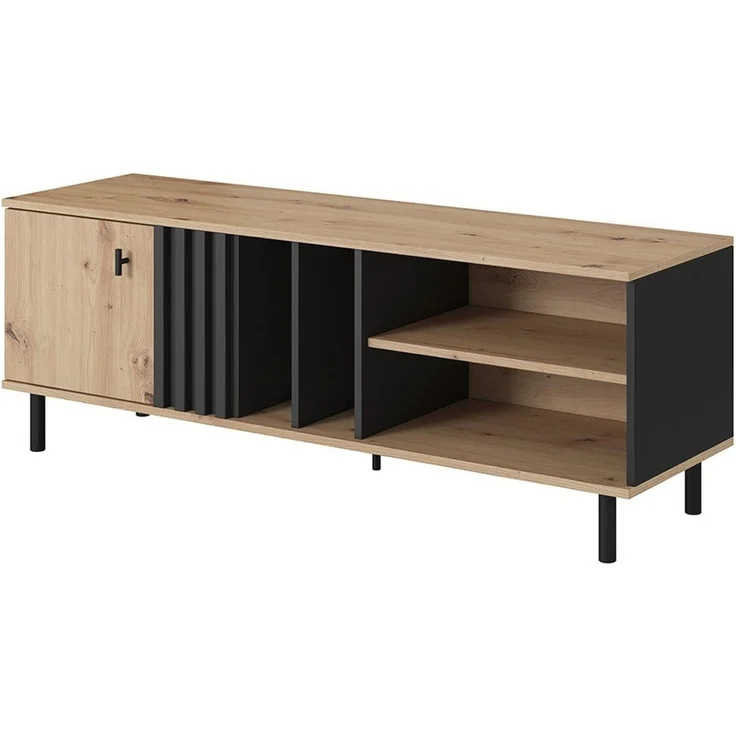 Lomadox Wohnzimmer-Set MATTAWA-167, (Mega-Spar-Set, 2-St, Couchtisch Lowboard), Wohnwand, Eiche Dekor mit Couchtisch und Beleuchtung – Bild 4