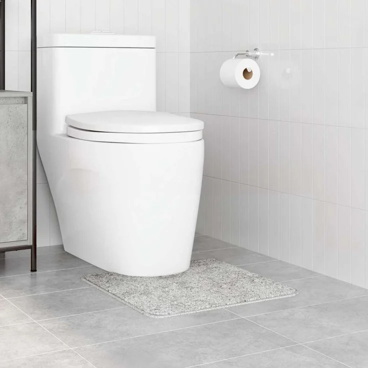 vidaXL Rutschfeste Badematte mit Toilettenausschnitt Grau 50 x 50 cm 4019815 – Bild 2