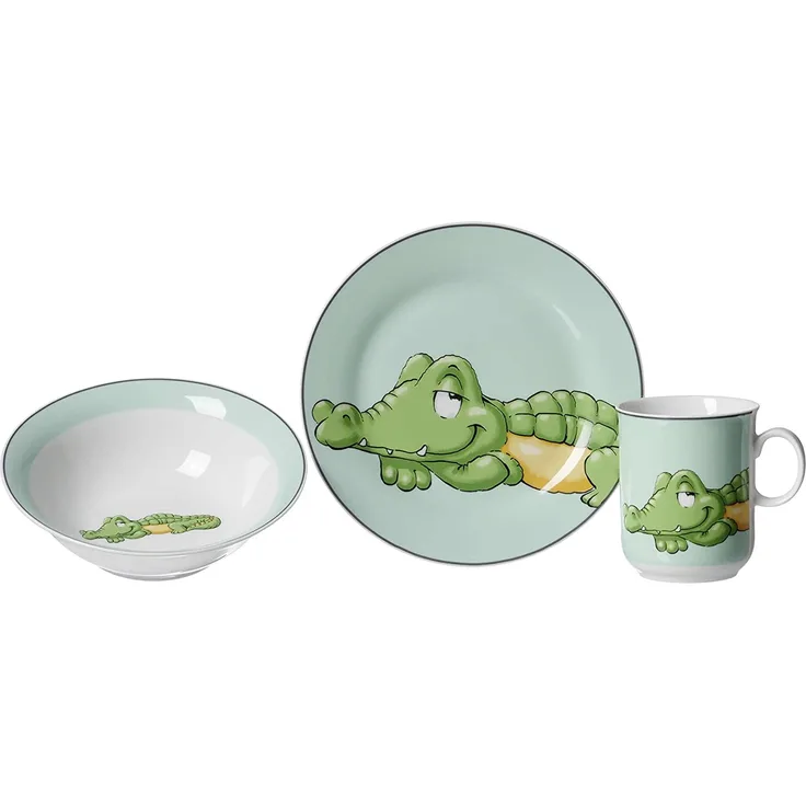 Ritzenhoff & Breker HAPPY ZOO Krokodilkind Koko Kindergeschirr Set 3-teilig MOB