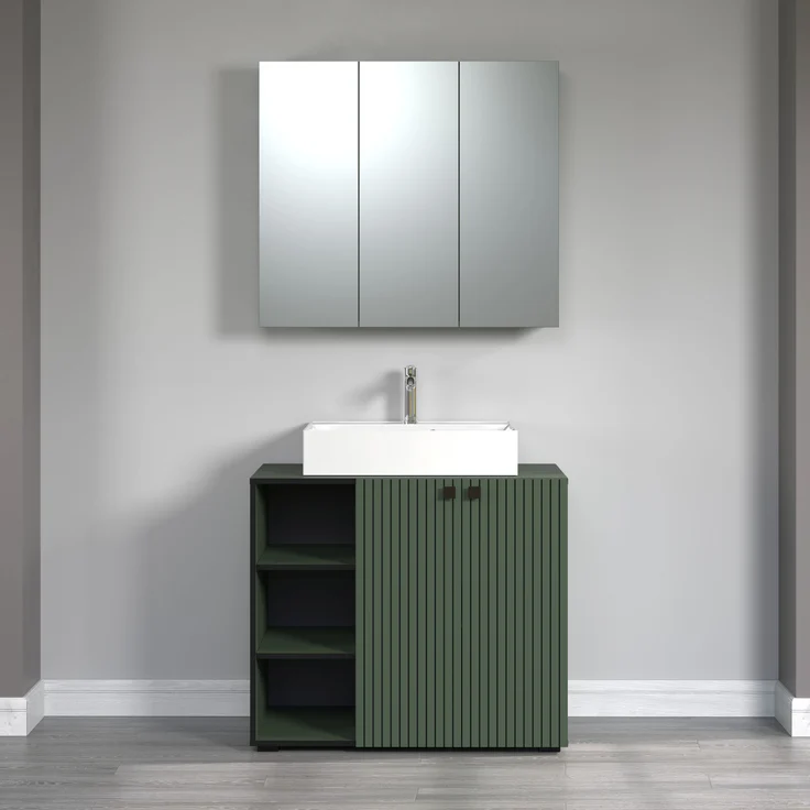 Waschtisch Bliss in grün inklusive Waschbecken 90 cm – Bild 6