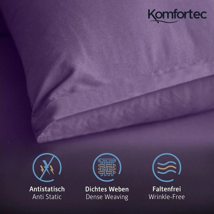 Komfortec Kissenbezug Mikrofaser Satin Kopfkissenbezug für Haar und Haut, (2 Stück), 40x40 cm, ähnlich wie Seide, Superweiches Kissenhülle Set – Bild 2