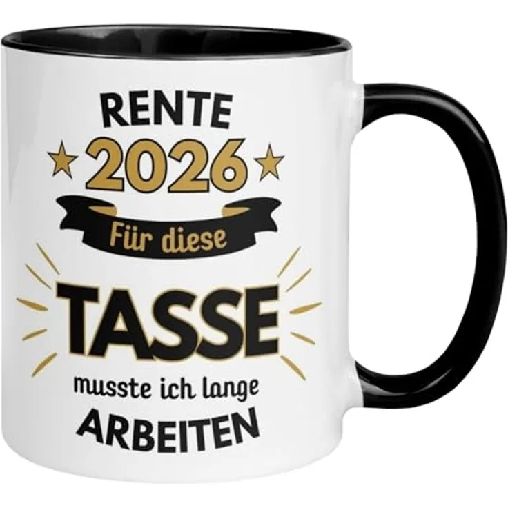 Momentals Tasse Rente – Dafür musste ich lange arbeiten – Renteneintritt Geschenk Mann, Gratis Versand · Links-&Rechtshänder · Spülmaschinenfest