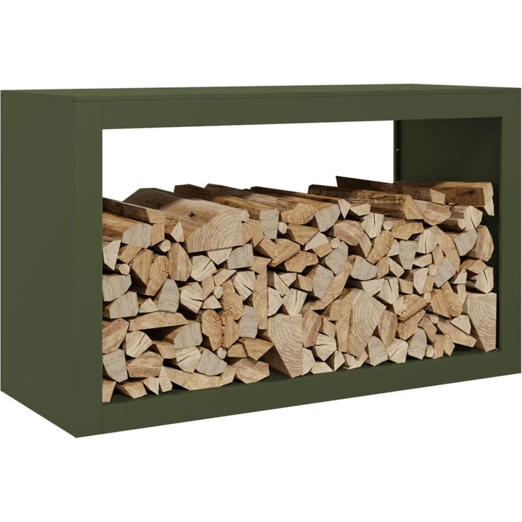 vidaXL Brennholzregal Grün 100x40x60 cm Stahl 850985 – Bild 2