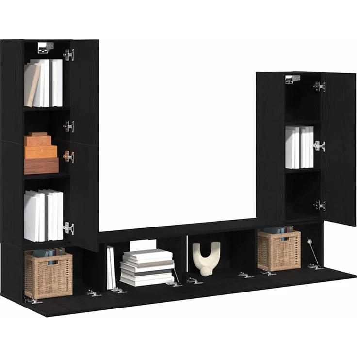 vidaXL TV-Schrankset 6 stk. 30,5 x 30 x 110 cm Schwarz Eichen-Optik 3333060 – Bild 3