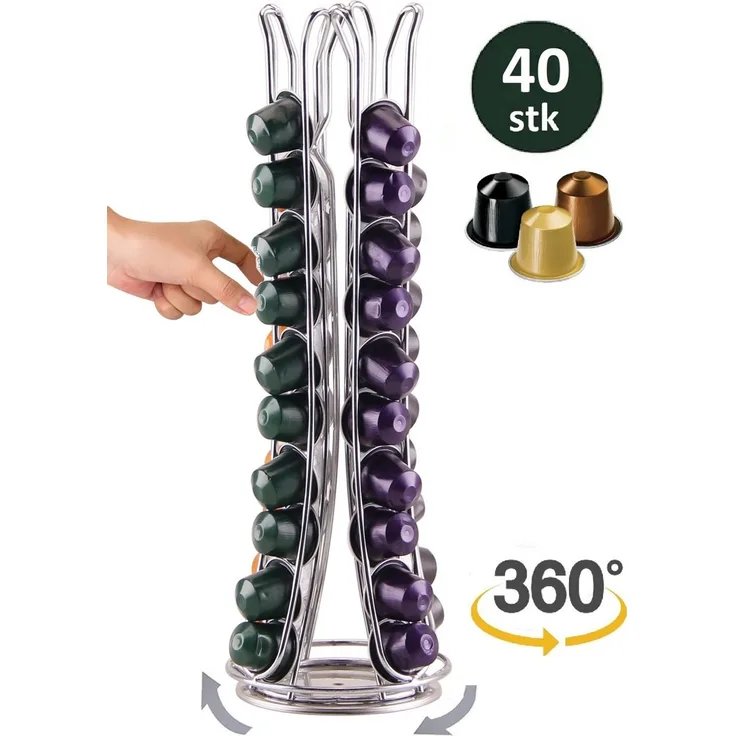 Kaffeekapsel Ständer Kapselspender Kapselhalter drehbar 40 Kapseln Nespresso N07