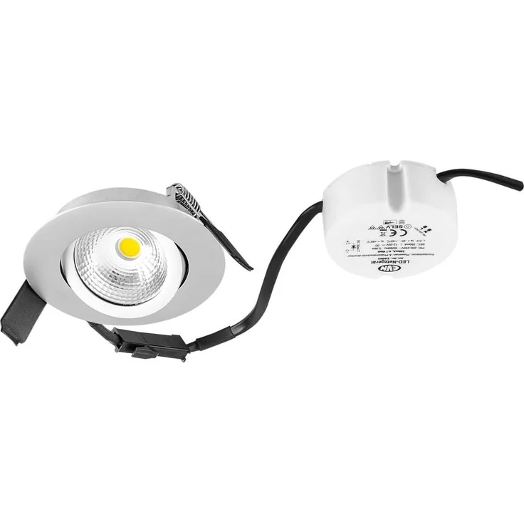 EVN LED Deckeneinbauleuchte Rund - schwenkbar IP44-200-240V, 6W, 683lm, 3000K, chrom (ESW44N61502) – Bild 2